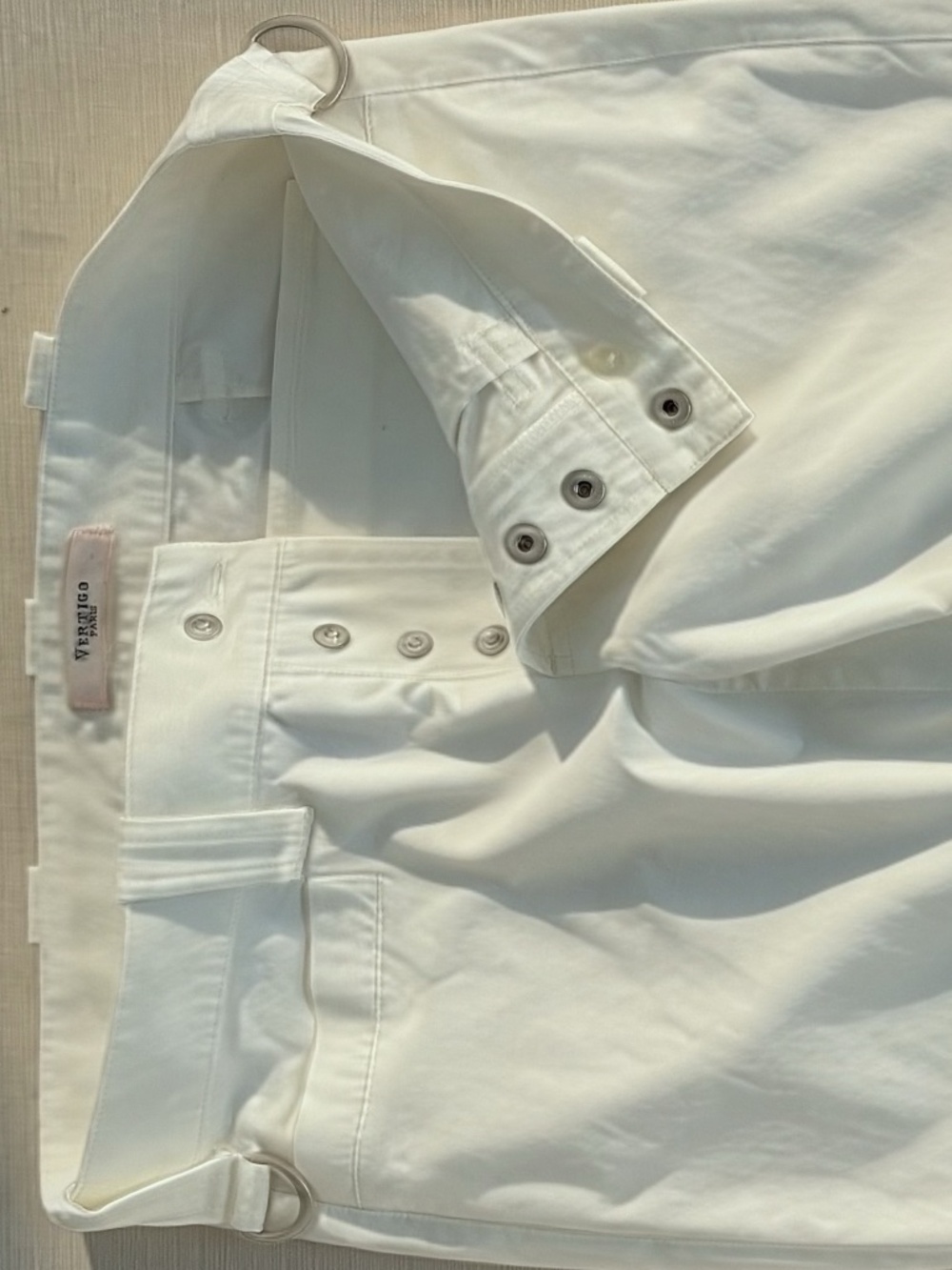 Y2K Vertigo Paris white low rise capri pants XS